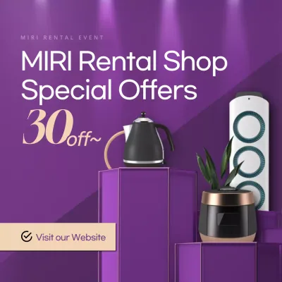 Purple Modern Rental Promotion Instagram Post