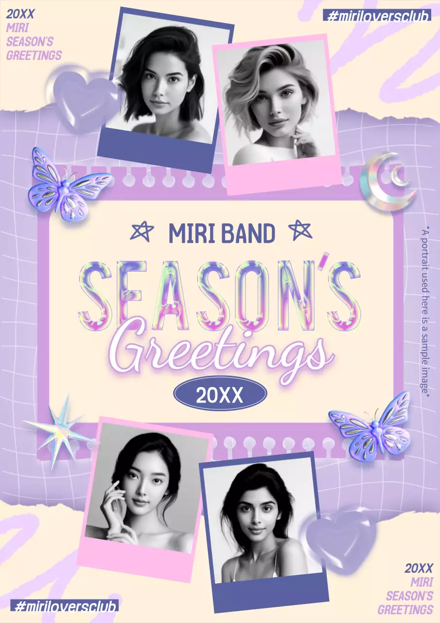 Purple Trendy Season's Greetings Invitation Poster