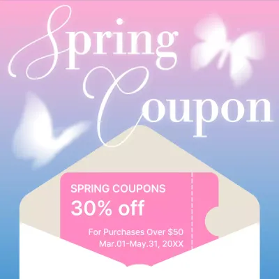 Pink Elegant Coupon Promotion Social Media Post