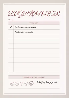 Beige moderne dagelijkse planner