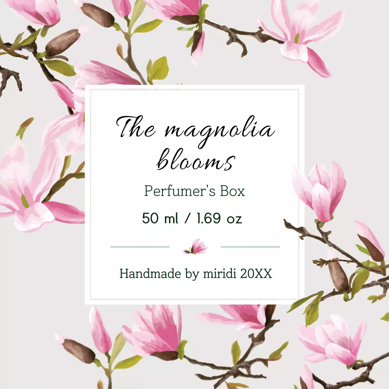 Pink Floral Perfume Label Instagram Post