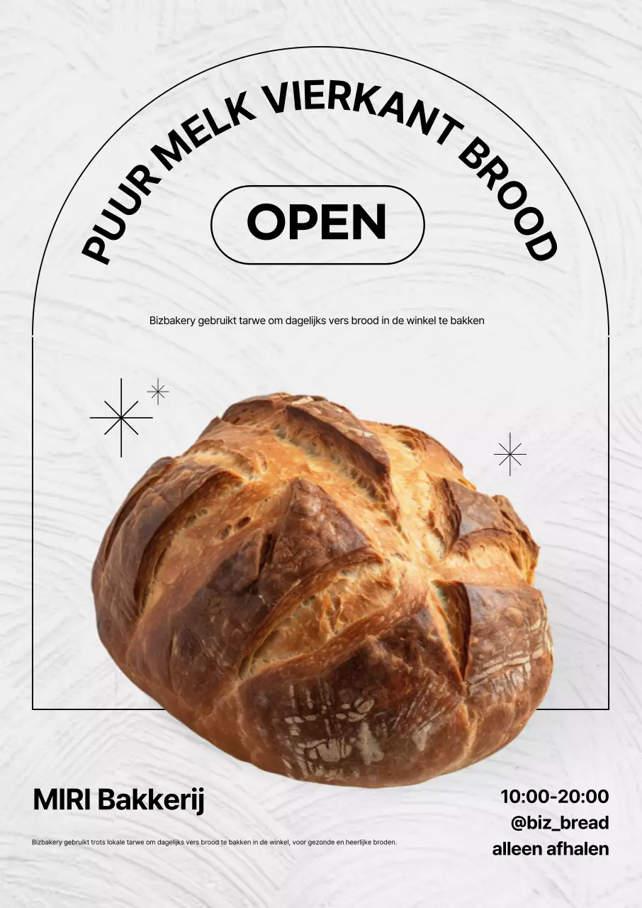 Witte Eenvoudige Bakkerij Promotie
