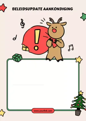 Beige Cartoon Kerstbeleid Aankondigingsposter