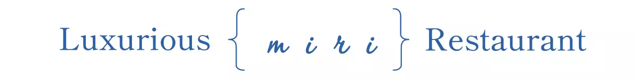 블루 색상과 필기체와 세리프체의 고급스러운 럭셔리 레스토랑