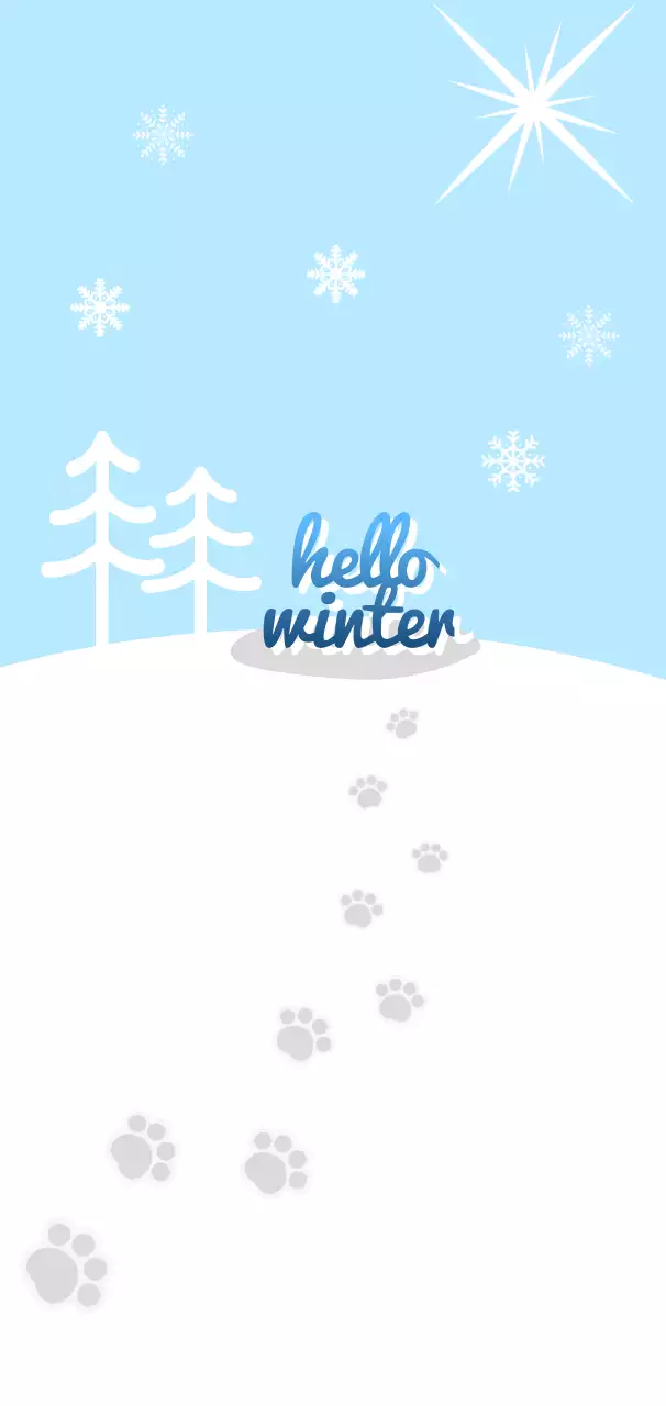 흰눈 쌓인 언덕 배경의 겨울 이미지