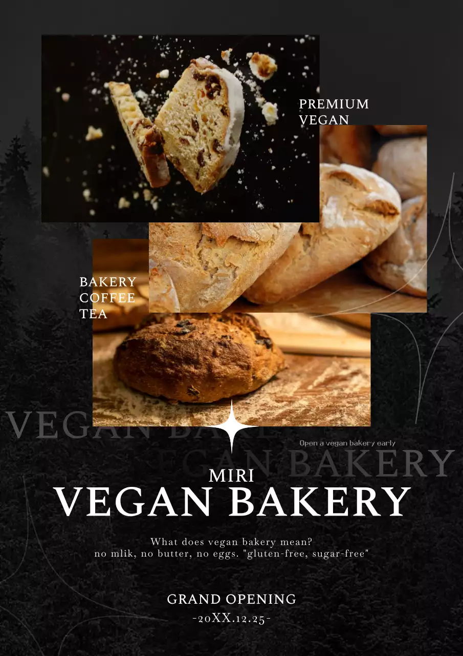 Black Elegant Bakery Promotion Poster