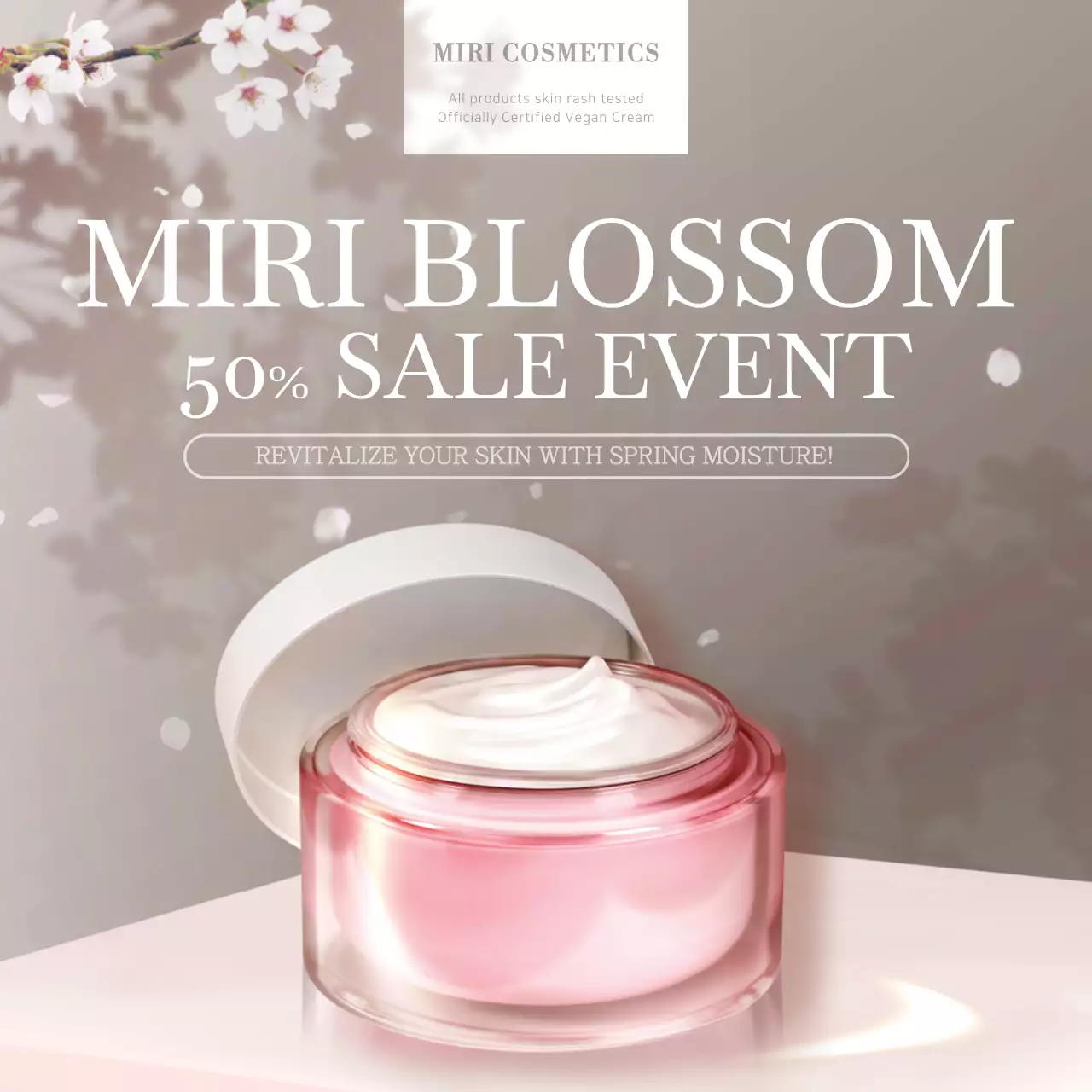 Pink Elegant Skincare Promotion Social Media Post