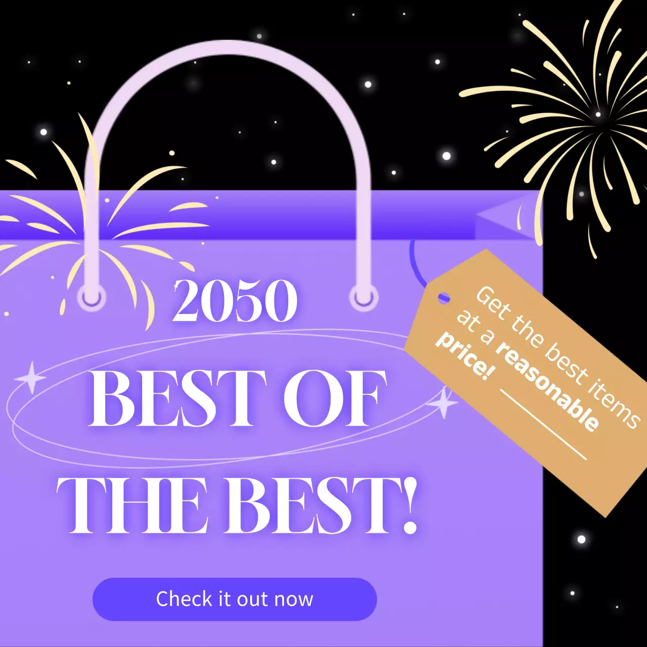 퍼플 트렌디 쇼핑 프로모션 소셜 미디어 포스트