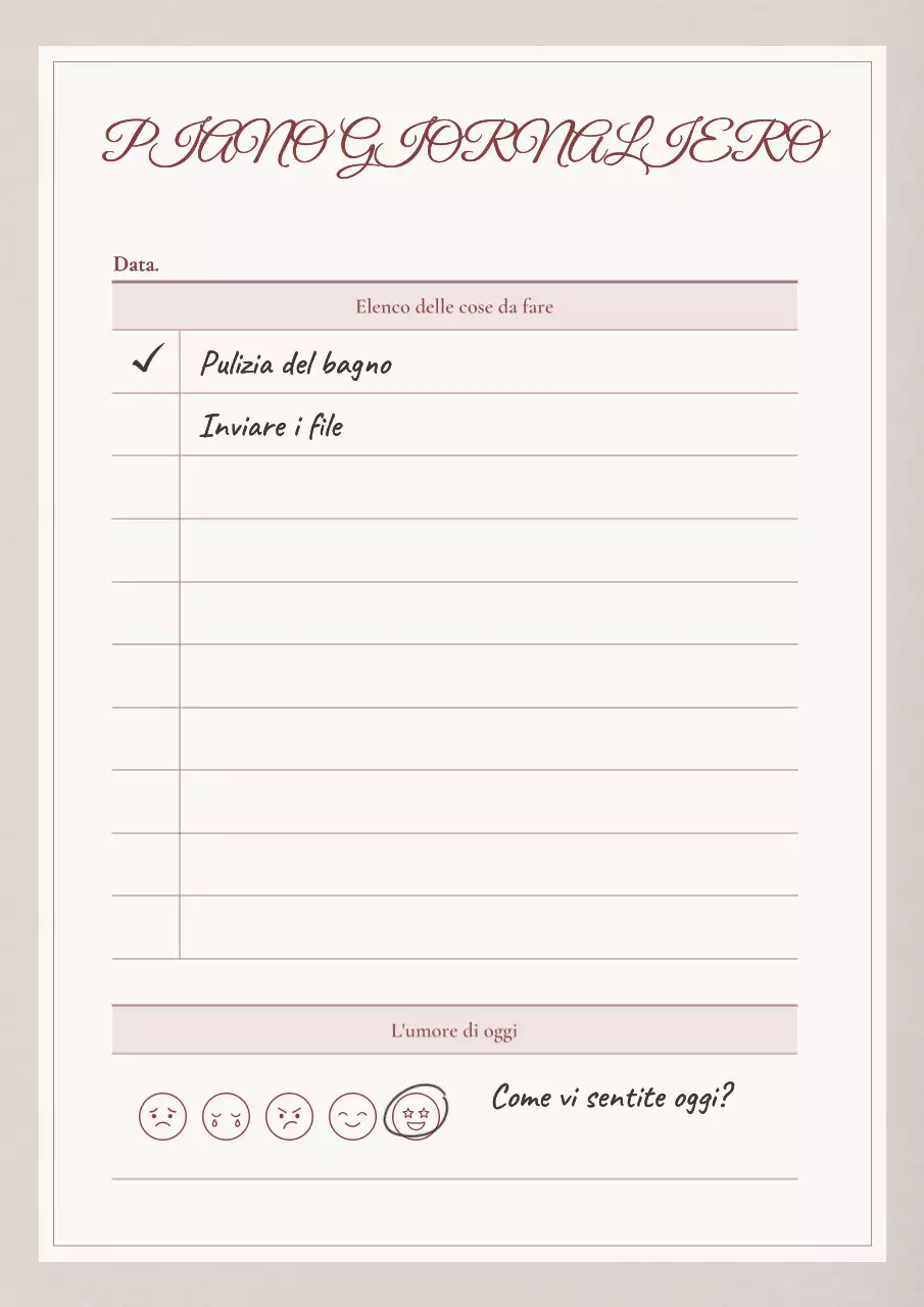 Agenda giornaliera moderna beige