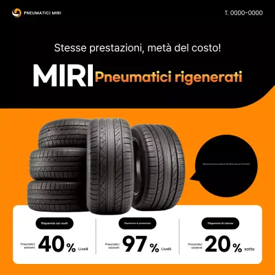 Pubblicità di pneumatici ricostruiti Orange Modern