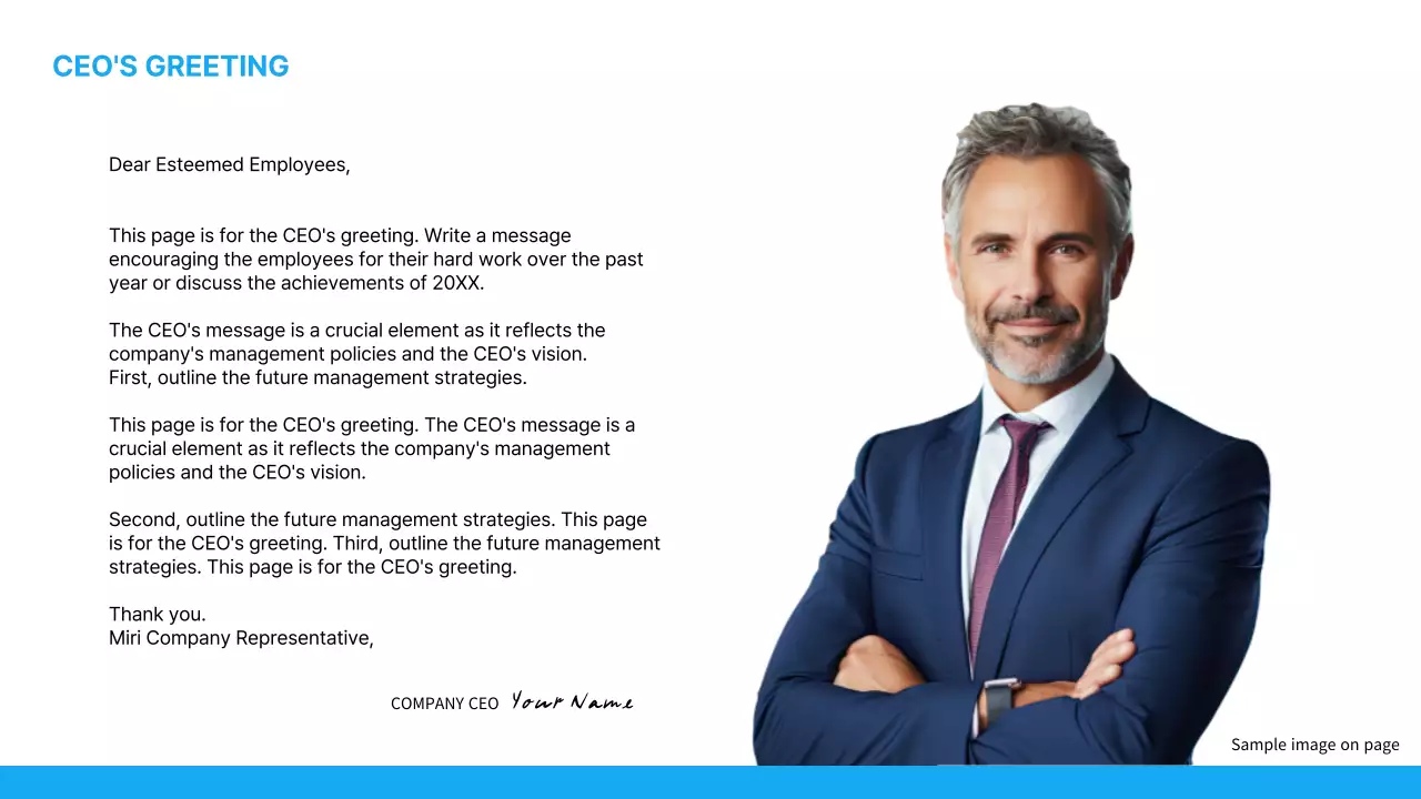 A simple light blue and white earnings report introduction