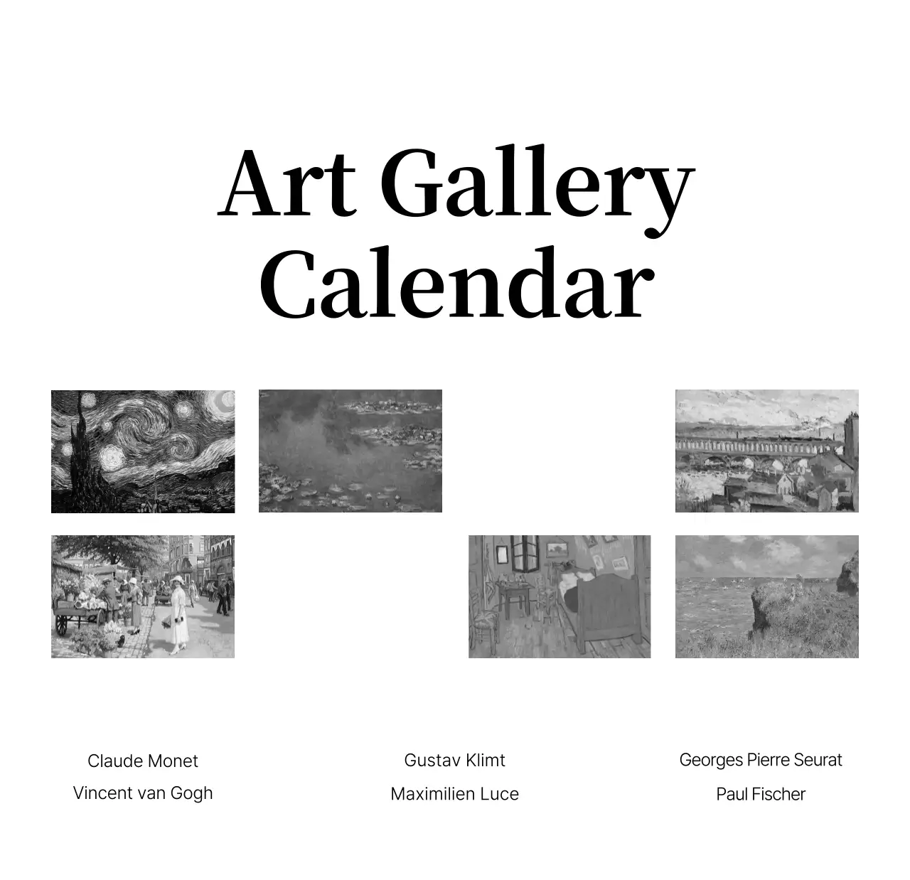 黒とグレーのシンプルでクラシックな名画。