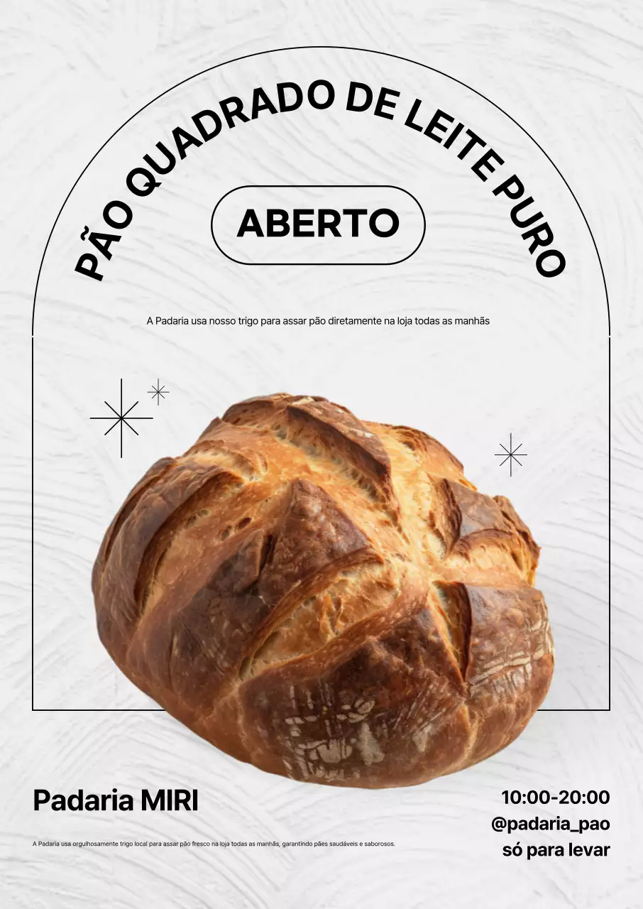 Promoção da Padaria Simples Branca