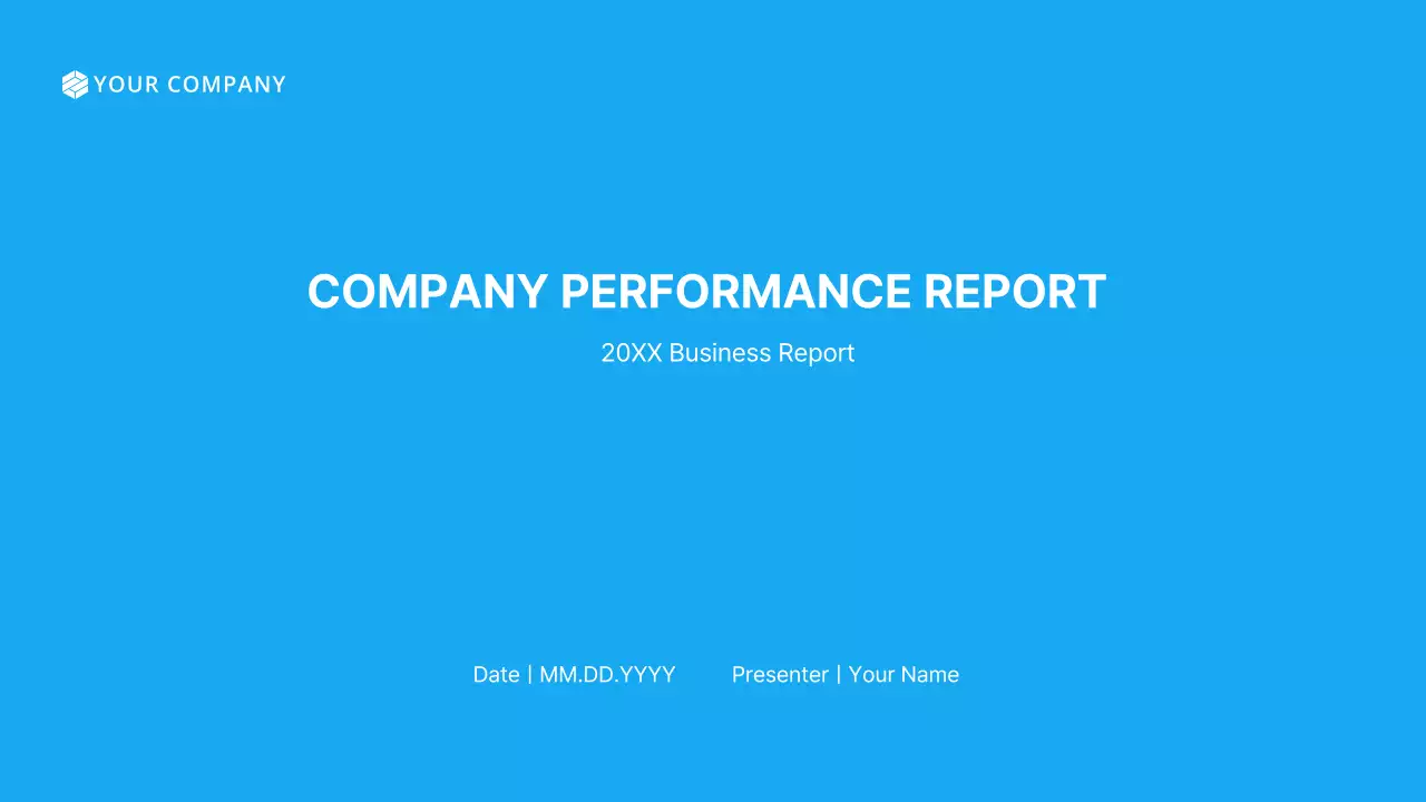 A simple light blue and white earnings report introduction