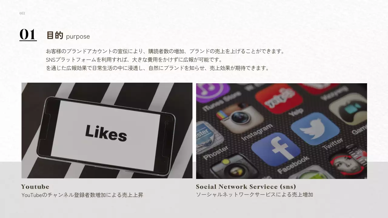 白黒 モダン ブランド 企画書 プレゼンテーション