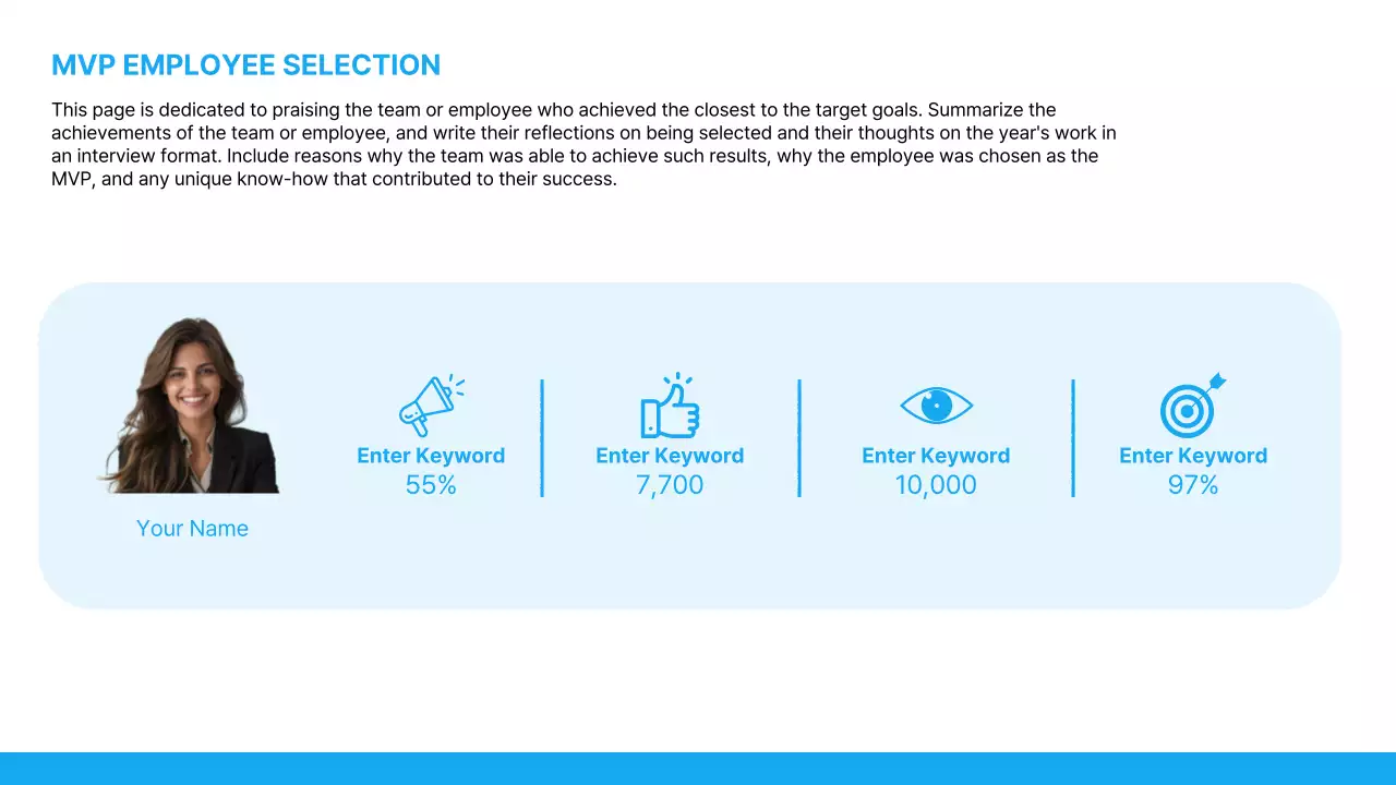 A simple light blue and white earnings report introduction