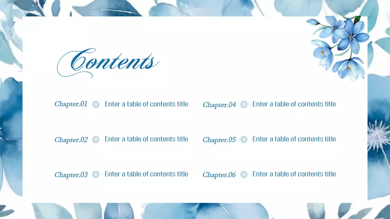 블루 엘레강트 새해 카드 프레젠테이션