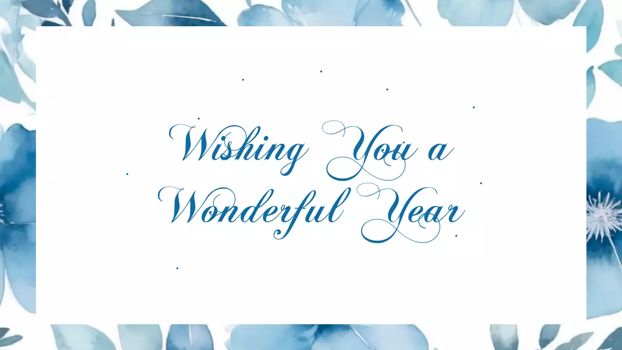 블루 엘레강트 새해 카드 프레젠테이션