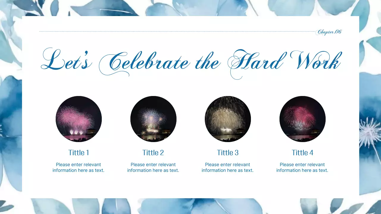 블루 엘레강트 새해 카드 프레젠테이션