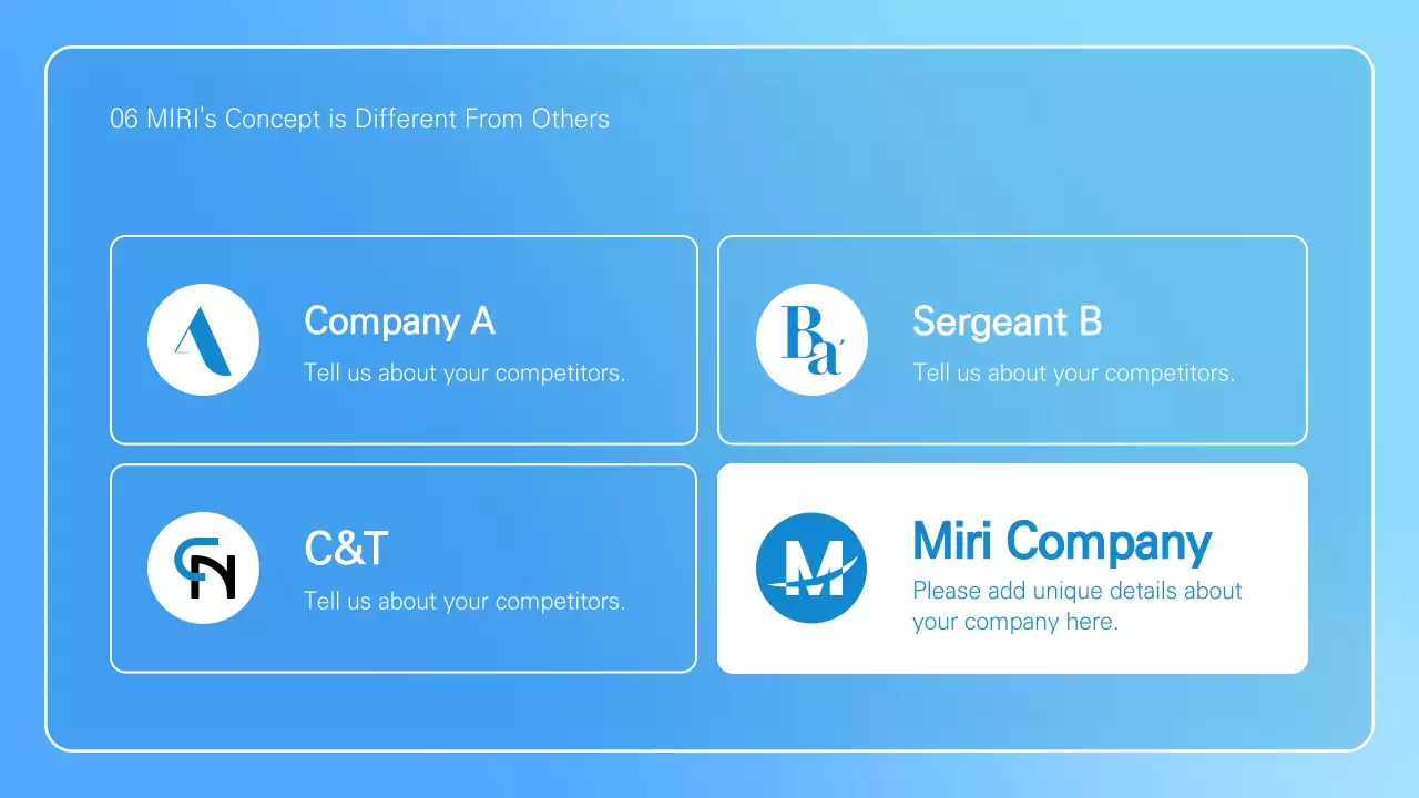 Minimalist business presentation in light blue and white