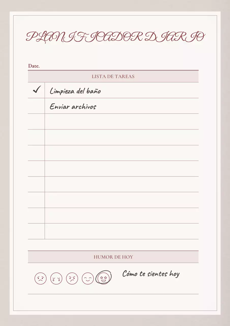 Agenda diaria moderna color beige