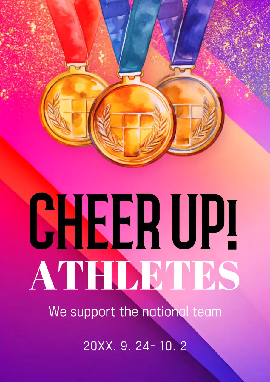 Pink Bold Sports Announcement Poster