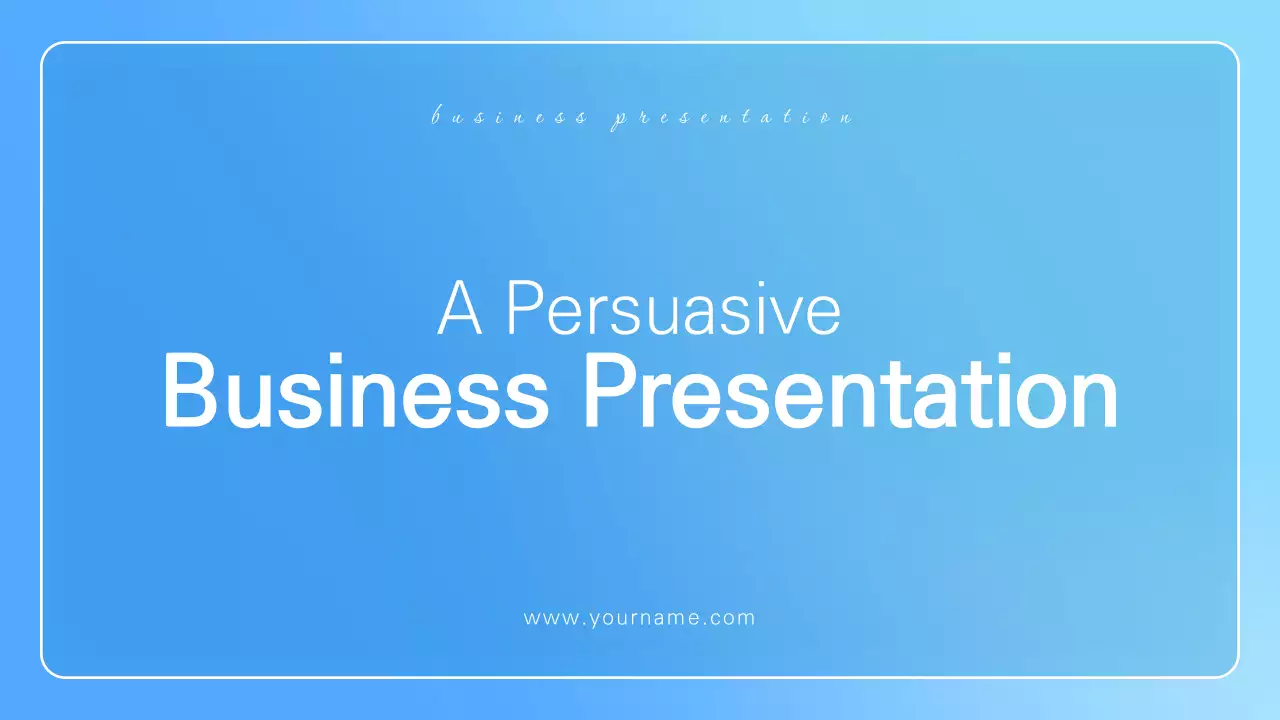 Minimalist business presentation in light blue and white