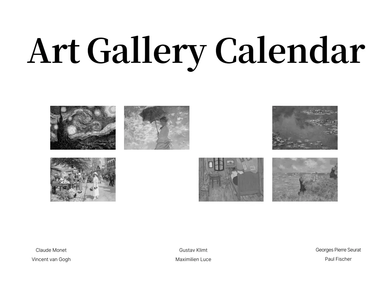 黒とグレーのシンプルでクラシックな名画。