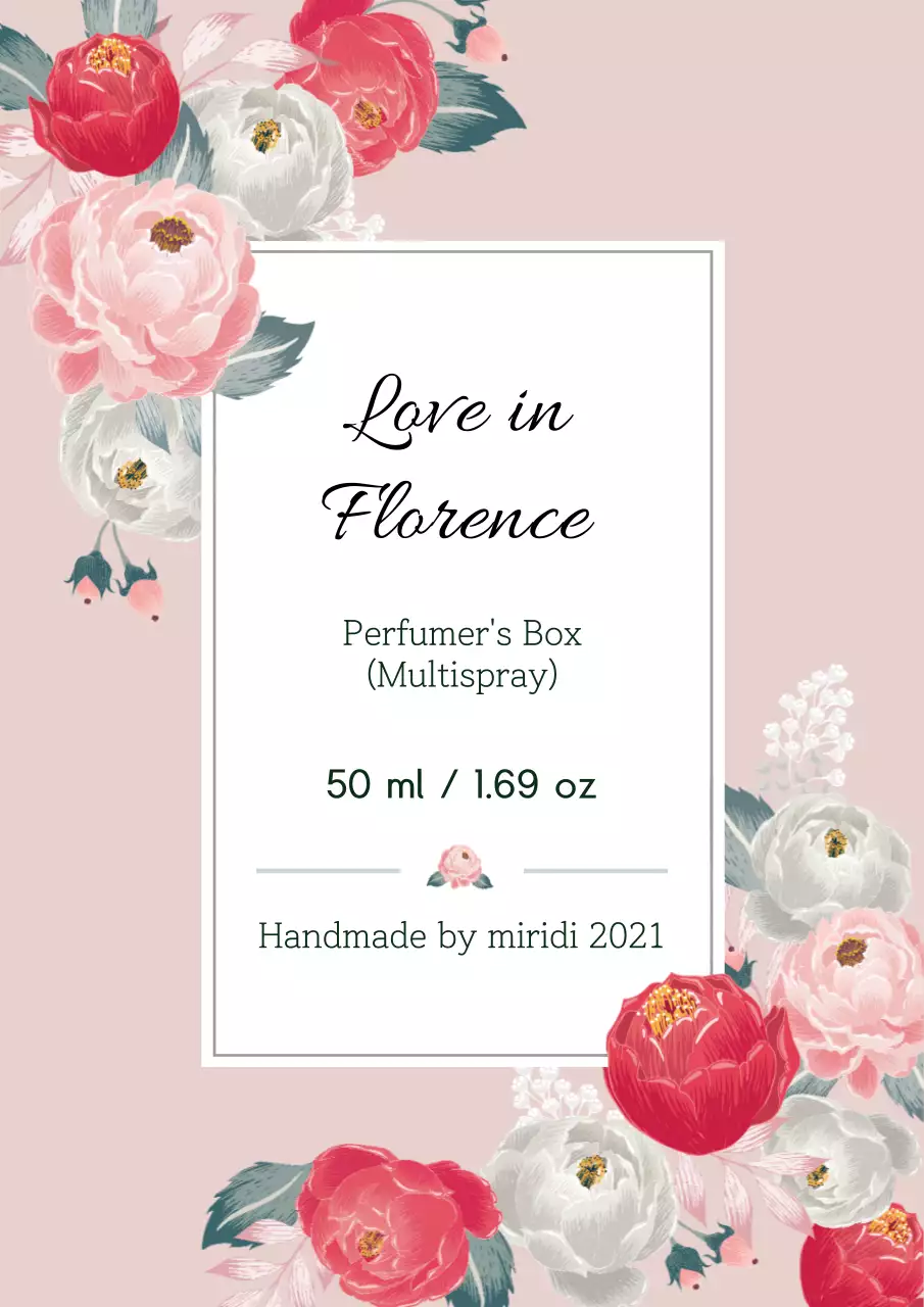 Beige Floral Perfume Label Poster