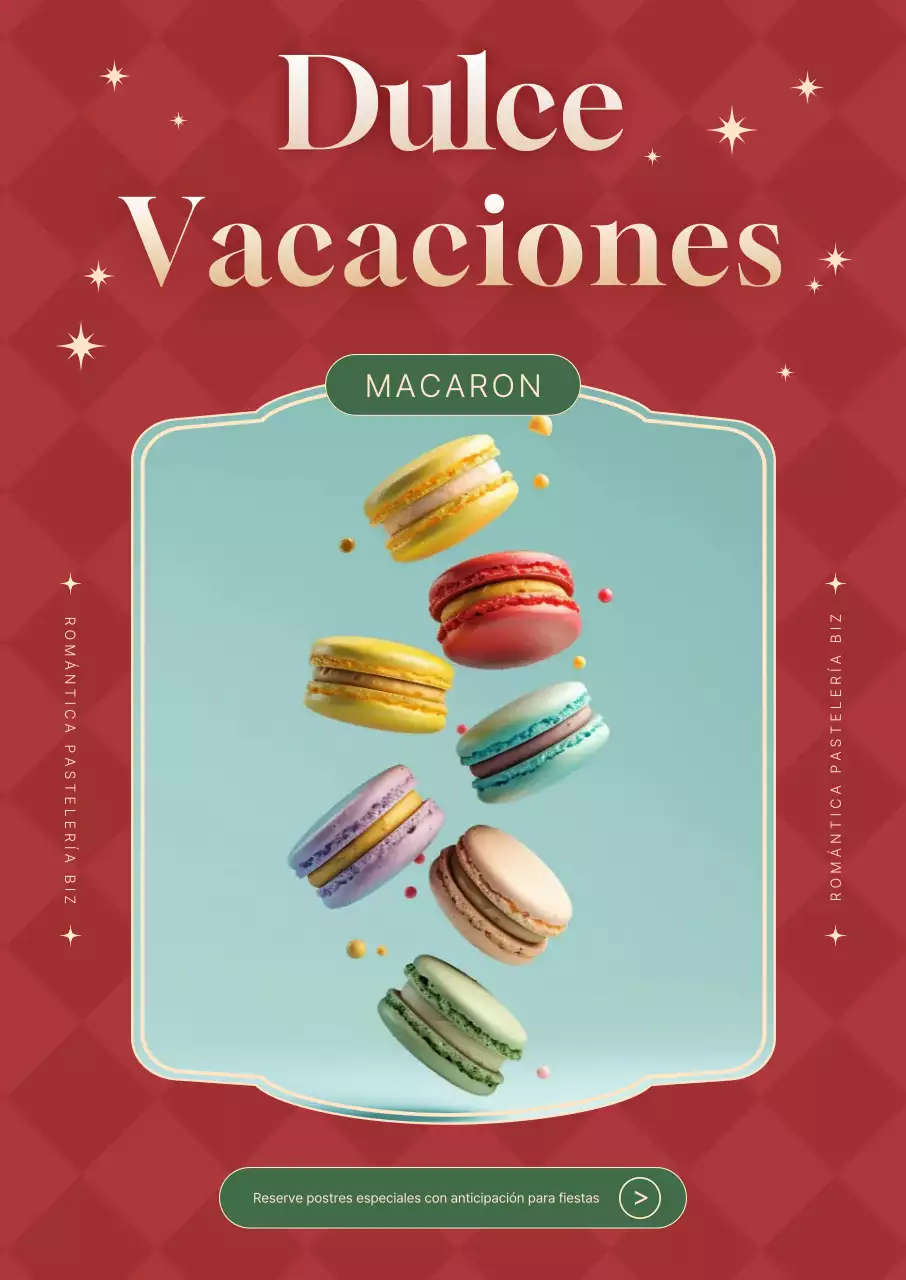 Promoción de postres modernos rojos