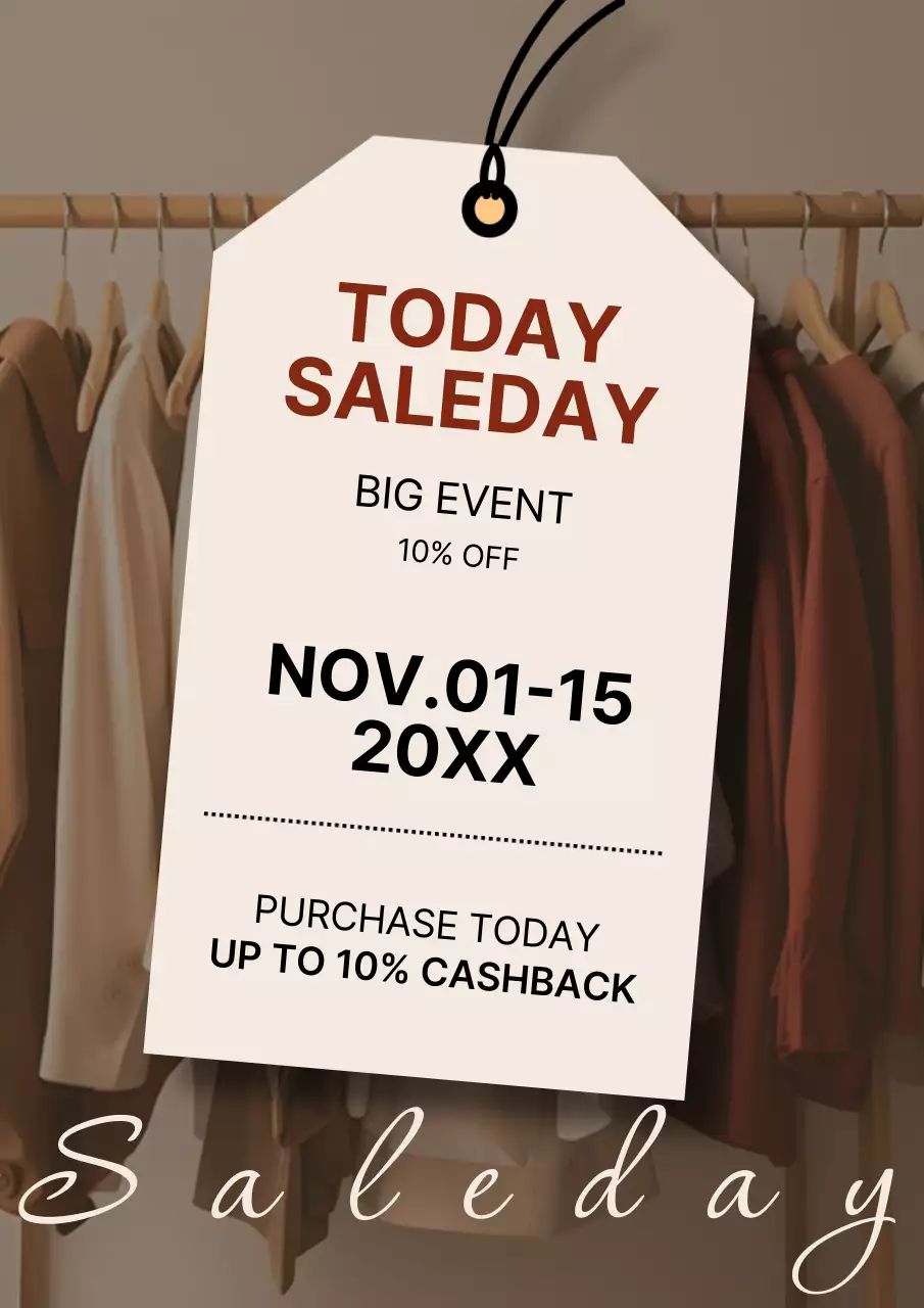 Beige Simple Sale Promotion Poster