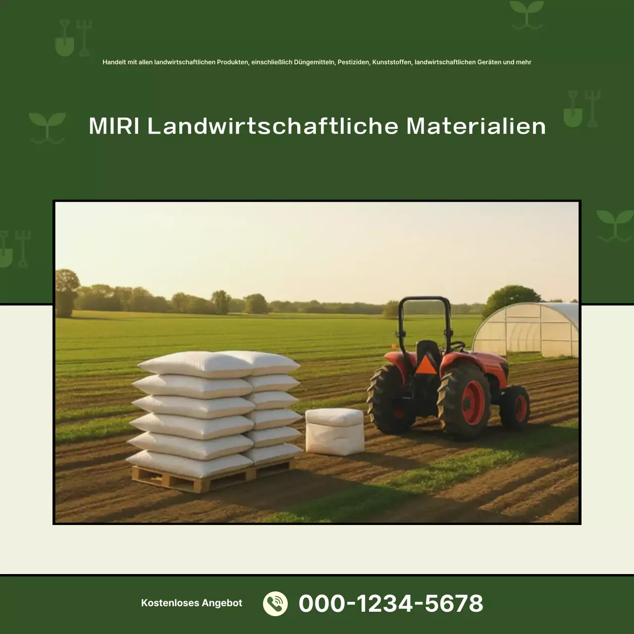 Werbung für grüne, grundlegende Landwirtschaft