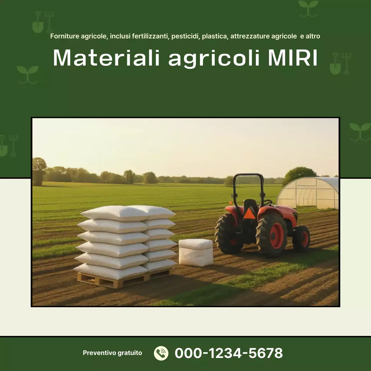 Pubblicità sull'agricoltura di base verde