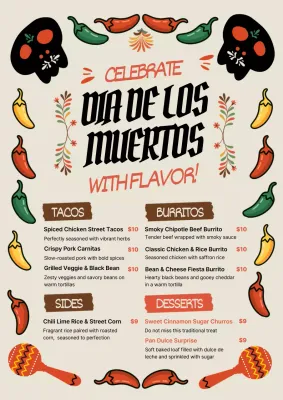 Colourful Cultural Festival Menu Poster