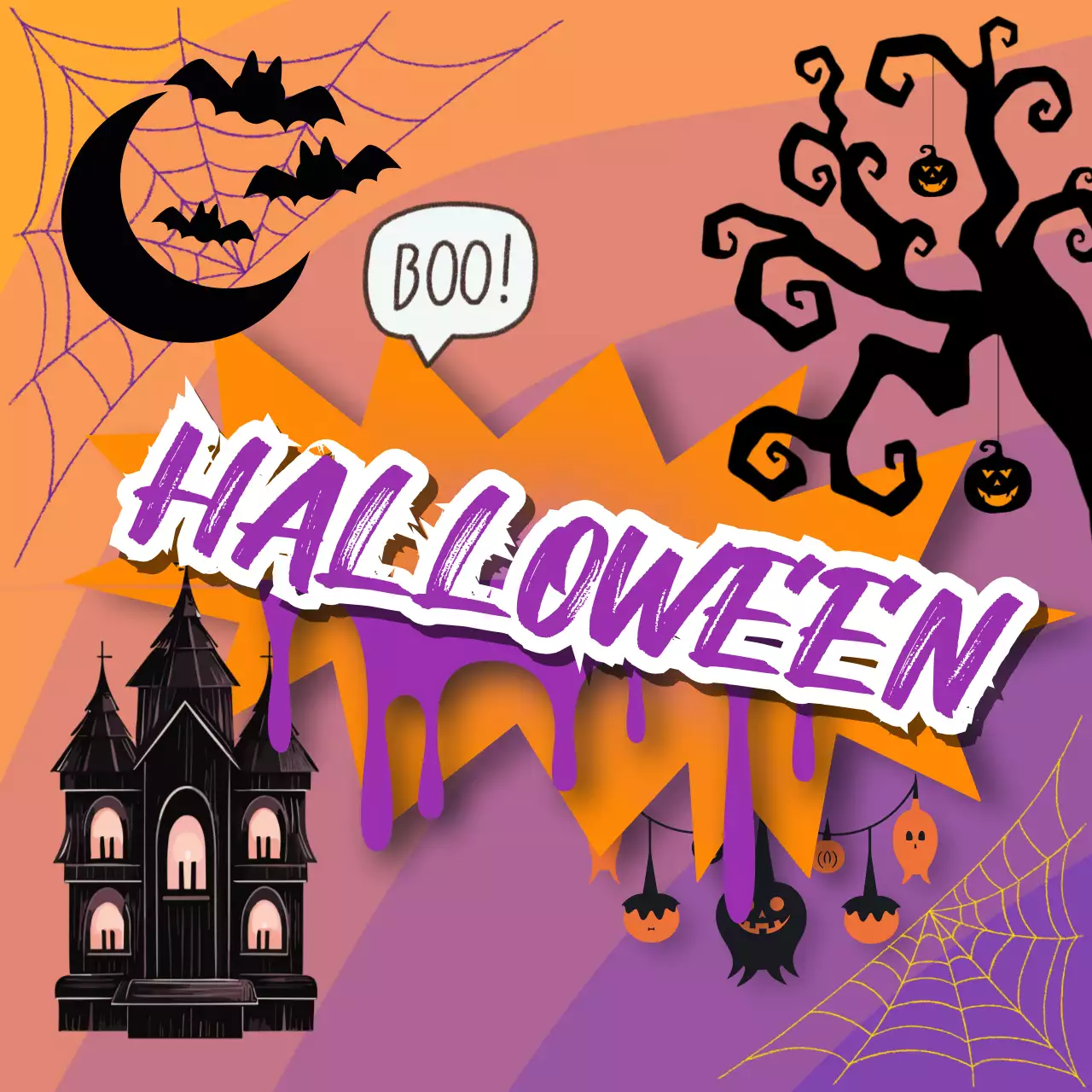 A Guide to Kitschy Halloween Decor in Purple and Orange