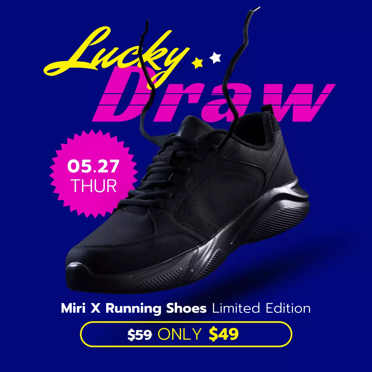 Black Trendy Shoes Promotion Social Media Post