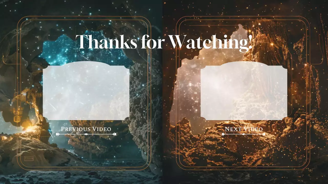 파란색과 주황색의 판타지 동영상 시청 감사합니다