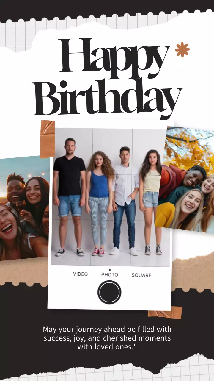 Black Trendy Birthday Invitation Instagram Post