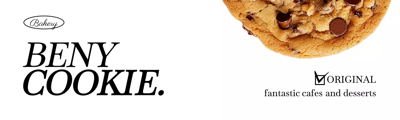 흰색배경의 쿠키사진이 있는 포장용 헤더택