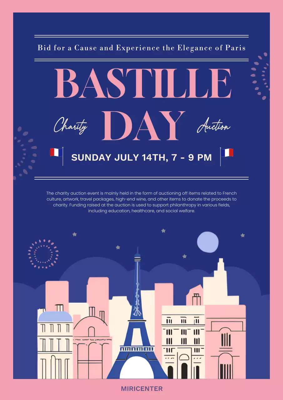 Blue Elegant Charity Announcement Poster