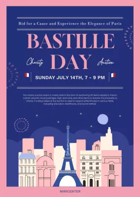 Blue Elegant Charity Announcement Poster