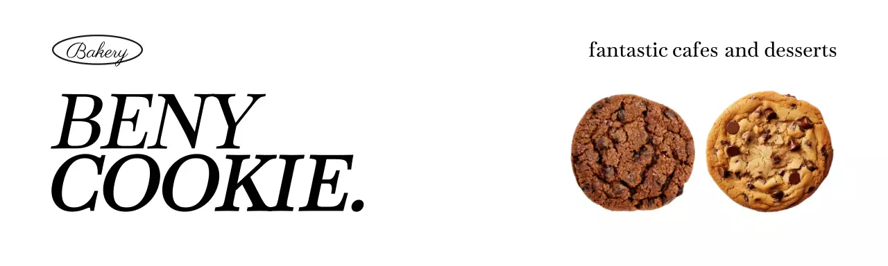 흰색배경의 쿠키사진이 있는 포장용 헤더택