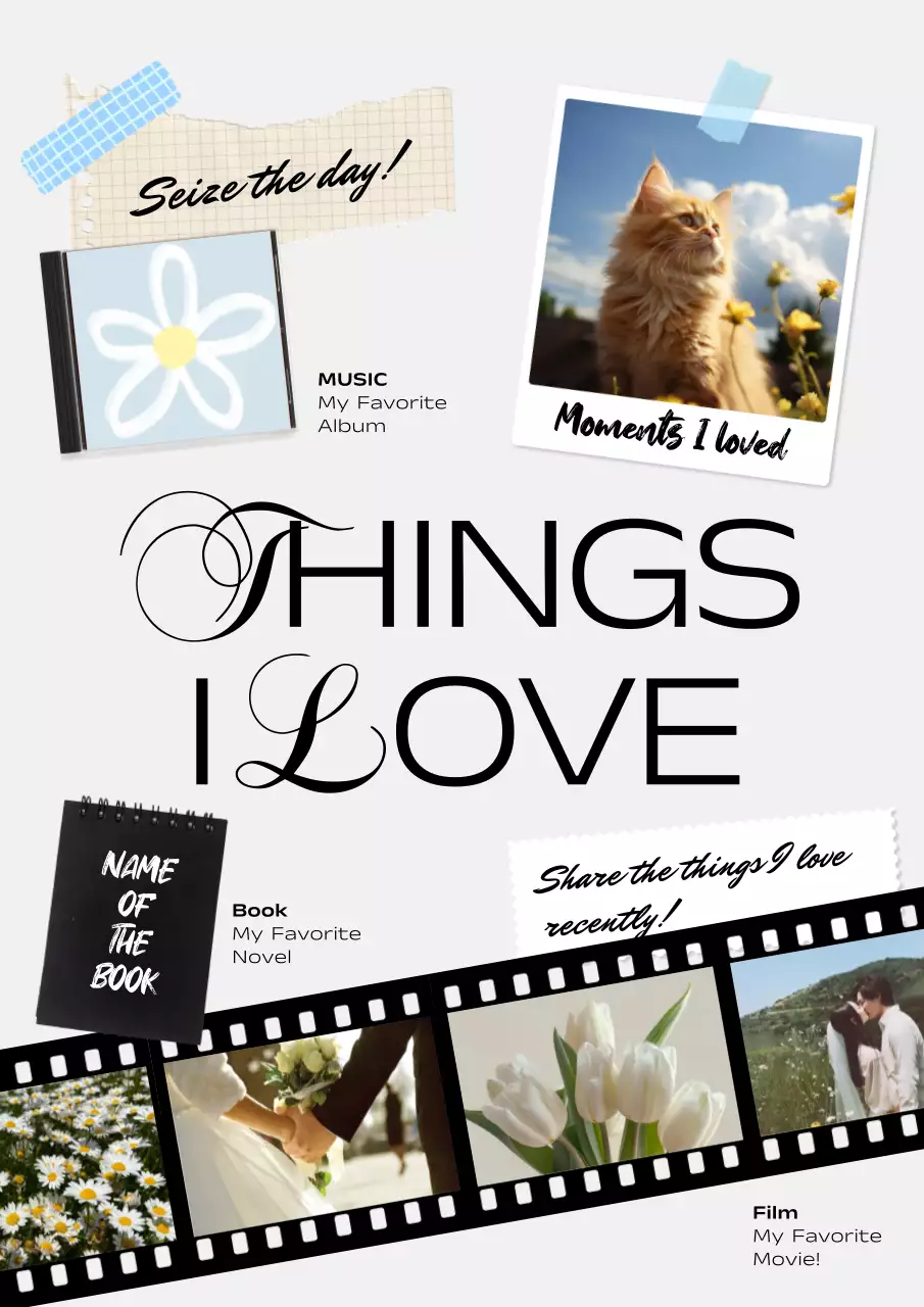 Beige Aesthetic Love Diary Poster