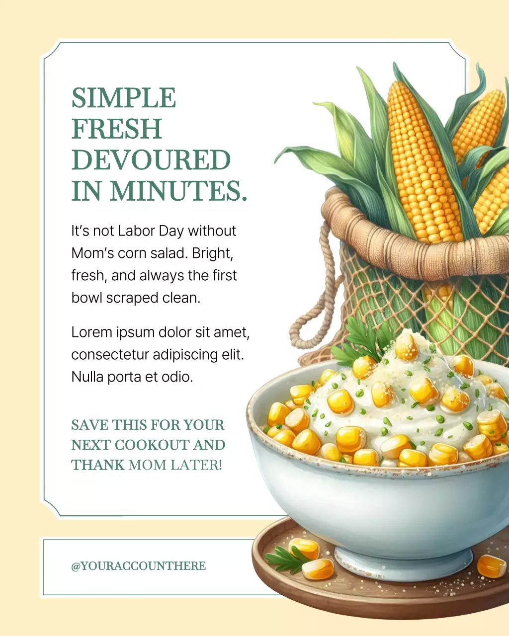 Family Cooking Recipe for Instagram Post