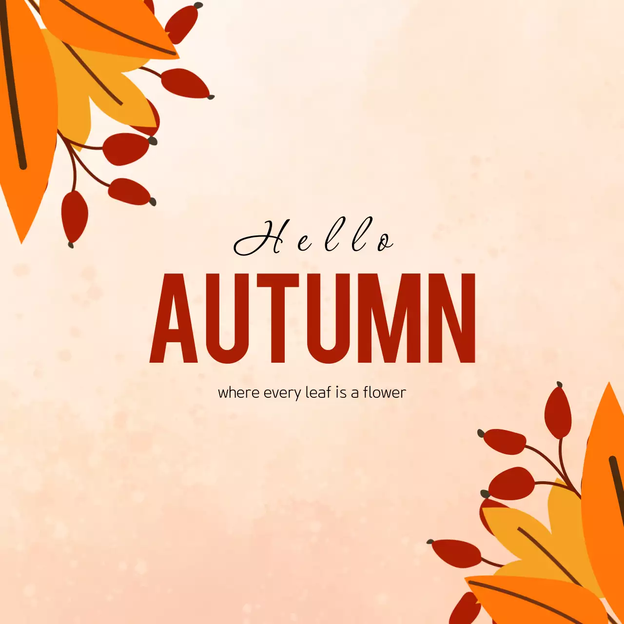 애니메이션이 포함된 소셜 미디어 게시물을 위한 안녕하세요 가을 디자인 컨셉