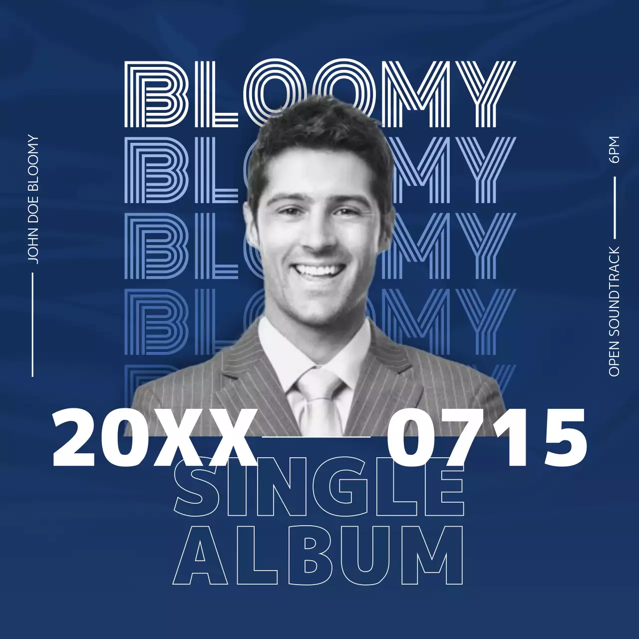 Blue Modern Album Promotion Instagram Post