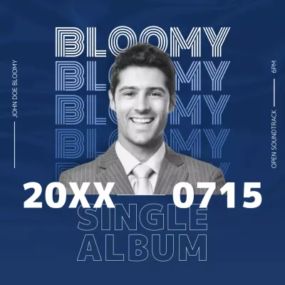 Blue Modern Album Promotion Instagram Post