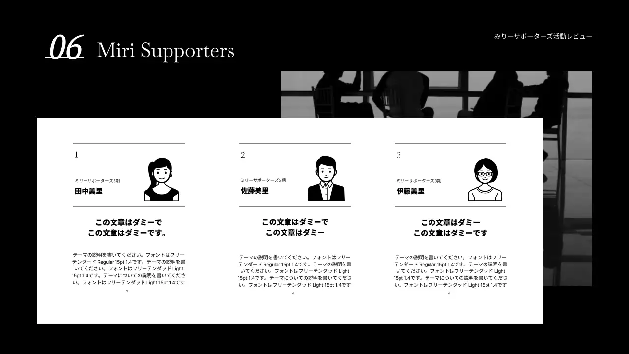 白黒 モダン パフォーマンス 報告書 プレゼンテーション