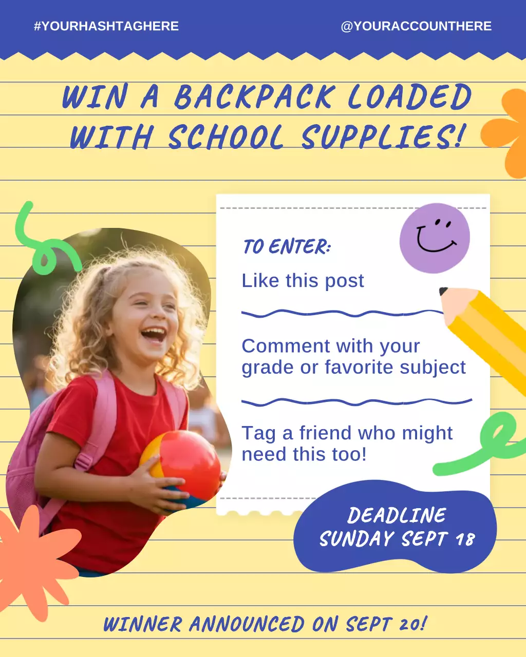 Back to School Community Giveaway Instagram Post