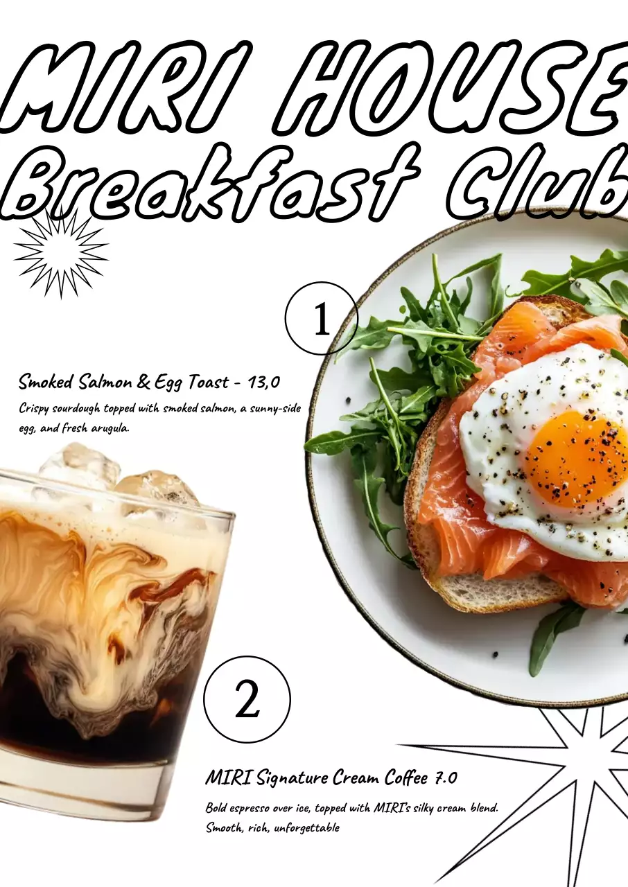 검정 모던 브런치 메뉴 홍보